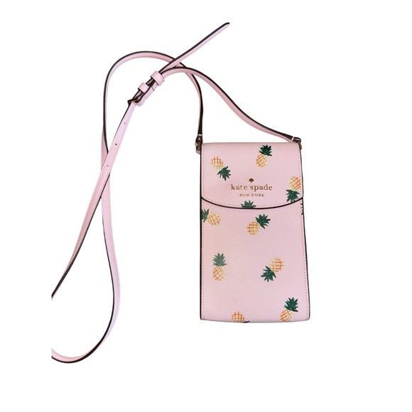 Kate Spade Staci North South Flap Phone Crossbody Multi Pineapple Pink Multi - Picture 6 of 6
